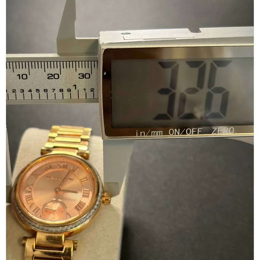 Michael‎ Kors MK-5971 Women Watch Rose Gold Roman Numeral Baguette Crystal
